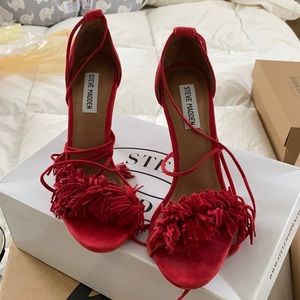 Steven Madden Red Fringe Pumps